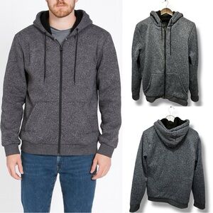 267 Six Lincoln New York | EUC Men’s Blue Sherpa Lined Zip-Up Hoodie Jacket (M)